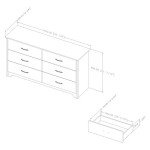 South Store FURNITURE Fusion 6-Drawer Double Dresser Pure Black