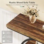 Tribesigns 41.3" Console Table, Industrial 4-Tier Sofa Table Entryway Table with Circle Base, Narrow Wood Accent Tables with Storage Shelves for Living Room, Hallway, Foyer, Rustic Brown