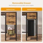 CubiCubi Computer Desk with 2 Drawers, 40 Inch Small Home Office Desk Study Writing Table, Rustic Brown