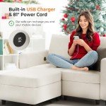VINGLI 131.6"/108" Cream White Chenille Oversized Modular Sectional Sofa with Storage and USB Chargers, Comfy Sectional Sofa with 6 Seats, 6 Pieces Modern Couch Convertible Sleeper Bed for Living Room