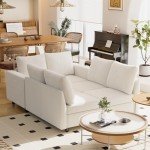 VINGLI 131.6"/108" Cream White Chenille Oversized Modular Sectional Sofa with Storage and USB Chargers, Comfy Sectional Sofa with 6 Seats, 6 Pieces Modern Couch Convertible Sleeper Bed for Living Room
