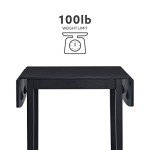 Linon Torino Black 30" Square Drop Leaf Table - 30" X 48" Fully Extended