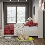 Jocisland King Size Bed Frame Upholstered Platform Bed with Tall Headboard Wingback, Velvet Vertical Channel Tufted, No Box Spring Needed, Easy Assembly, Cream