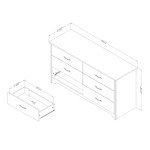 South Shore Fusion 6-Drawer Double Dresser Pure White, Contemporary