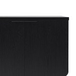 Walker Edison Modern Reema Scandinavian Fluted 4-Door Kitchen Storage Sideboard Buffet Cabinet Console, 69 Inch, Black