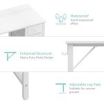 Lufeiya Small White Desk with Fabric Drawers, 40 Inch Kids Girls Teen Cute Study Desk for Bedroom Work, Reversible Computer Writing Table Desks with Drawer for Small Spaces Home Office