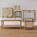 Nathan James Beacon Bohemian Boucle Bar Stool, Upholstered Counter Height Chair with Solid Wood Frame and Woven Seagrass Back for Kitchen Island, Light Brown/Seagrass/Cream Boucle, Set of 2