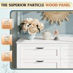 WLIVE 6 Drawer Dresser, Retro Chest of Drawers with Metal Handle, Double Wood Dresser for Bedroom, Living Room, Large Storage Cabinet, White