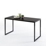 ZINUS Jennifer 55 Inch Black Frame Desk, Computer Workstation, Office Desk, Easy Assembly, Deep Espresso