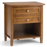 SIMPLIHOME Warm Shaker SOLID WOOD 24 inch Wide Transitional Bedside Nightstand Table in Light Golden Brown for the Living Room and Bedroom