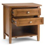 SIMPLIHOME Warm Shaker SOLID WOOD 24 inch Wide Transitional Bedside Nightstand Table in Light Golden Brown for the Living Room and Bedroom