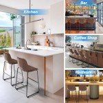 Rfiver Pu Faux Leather Bar Stools Set of 2, Industrial Pub Barstools with Back and Footrest, Modern Armless Bar Height Stool Chairs (Brown, 30" Barstool x2)