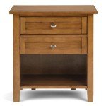 SIMPLIHOME Warm Shaker SOLID WOOD 24 inch Wide Transitional Bedside Nightstand Table in Light Golden Brown for the Living Room and Bedroom