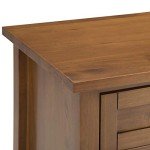 SIMPLIHOME Warm Shaker SOLID WOOD 24 inch Wide Transitional Bedside Nightstand Table in Light Golden Brown for the Living Room and Bedroom