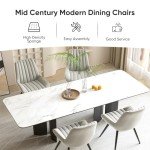 Nalupatio Modern Dining Chairs Set of 4, Comfy Dining Room Chairs with Thick Cushions, Upholstered Fabric Kitchen Side Chairs with Metal Legs, Grey
