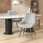 Nalupatio Modern Dining Chairs Set of 4, Comfy Dining Room Chairs with Thick Cushions, Upholstered Fabric Kitchen Side Chairs with Metal Legs, Grey