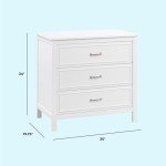 DaVinci Charlie 3-Drawer Dresser in White , 35x20x34 Inch (Pack of 1)