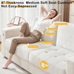 Hanherry 89" Sofa for Living Room, Modern Comfy Sofa with Medium Firm Seat Cushion, Removable Cover,Wide Armrest,USB/Type-C Port,Chenille Fabric Couches for Small Space,Apartment