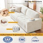 Hanherry 89" Sofa for Living Room, Modern Comfy Sofa with Medium Firm Seat Cushion, Removable Cover,Wide Armrest,USB/Type-C Port,Chenille Fabric Couches for Small Space,Apartment