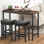 Raynesys Counter Height Bar Stools Set of 2, 24 Inch Barstools for Kitchen Island Counter, Bonded Leather Kitchen Stools with Thick Saddle Seats & Heavy Duty Metal Base, Easy Assembly, All Black