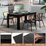 Moccha Wood Dining Table for 4-6 People, 63" Wood Rectangle Dinner Table, Modern Kitchen Table with L-Shaped Legs, 330lbs Weight Capacity, Farmhouse Dinette Table for Dining Room, Living Room, Black