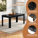 Moccha Wood Dining Table for 4-6 People, 63" Wood Rectangle Dinner Table, Modern Kitchen Table with L-Shaped Legs, 330lbs Weight Capacity, Farmhouse Dinette Table for Dining Room, Living Room, Black