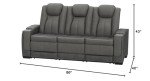 Signature Design by Ashley Next-Gen DuraPella Modern Faux Leather Power Reclining Sofa with Adjustable Headrest, Gray