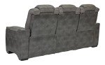 Signature Design by Ashley Next-Gen DuraPella Modern Faux Leather Power Reclining Sofa with Adjustable Headrest, Gray