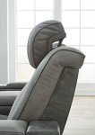 Signature Design by Ashley Next-Gen DuraPella Modern Faux Leather Power Reclining Sofa with Adjustable Headrest, Gray