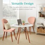 Best Choice Products 35.5in Round Dining Table, Compact Mid-Century Modern Table for 2-4, Home, Kitchen, Apartment w/Beech Wood Legs, Metal Frame - White