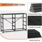 Furnulem Bedroom Dresser for 55”Long TV Stand Entertainment Center Dressers & Chests of Drawers,10 Storage Fabric Drawer, Sturdy Metal Frame Tall Storage Cabinet for Living Room, Entryway, Black Oak