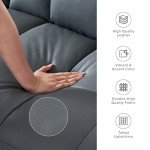mopio Aaron 76.8" Couch, Small Futon Sofa Bed, Sleeper, Loveseat, Mid Century Modern Futon Couch, Sofa Cama, Couches for Living Room, Bedroom (Cloud Gray, Faux Leather)