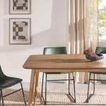 Walker Edison Mid-Century Modern Solid Wood Tapered-Leg Dining Table, 59 Inch, English Ash