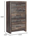 Signature Design by Ashley Drystan Casual 5 Drawer Chest, Dark Brown & Gray