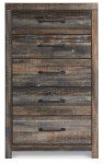 Signature Design by Ashley Drystan Casual 5 Drawer Chest, Dark Brown & Gray