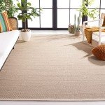 SAFAVIEH Natural Fiber Collection Area Rug - 8' x 10', Marble & Beige, Border Sisal Design, Easy Care, Ideal for High Traffic Areas in Living Room, Bedroom (NF143C)