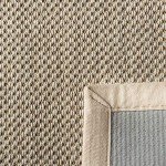 SAFAVIEH Natural Fiber Collection Area Rug - 8' x 10', Marble & Beige, Border Sisal Design, Easy Care, Ideal for High Traffic Areas in Living Room, Bedroom (NF143C)