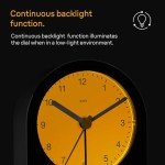 Braun Classic Analogue Alarm Clock with Snooze and Continuous Backlight, Quiet Quartz Movement, Crescendo Beep Alarm in Black, Model BC22B.