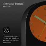 Braun Classic Analogue Alarm Clock with Snooze and Continuous Backlight, Quiet Quartz Movement, Crescendo Beep Alarm in Black, Model BC22B.