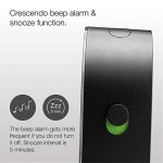 Braun Classic Analogue Alarm Clock with Snooze and Continuous Backlight, Quiet Quartz Movement, Crescendo Beep Alarm in Black, Model BC22B.