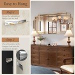 Kelly Miller 24"x48" Large Gold Mirror for Wall, Gold Traditional Wall Mirror Art Decorative Mirror Beveled Full Length Mirror Home Decor for Bathroom Living Room Bedroom Kitchen Farmhouse Entryway