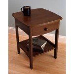 Winsome 22 x 18 x 18-Inch Wood Curved End Table/Night Stand with One Drawer, Brown (94918)