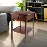 Winsome 22 x 18 x 18-Inch Wood Curved End Table/Night Stand with One Drawer, Brown (94918)