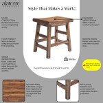 Alaterre Furniture Durango 20-Inch Tall Industrial Wood Dining Stool - Table or Extra Seat - Unique Rustic Industrial Style and Comfort - Farmhouse, Solid Wood Furniture