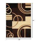 GLORY RUGS Area Rug Modern Soft Hand Carved Contemporary Floor Carpet with Premium Fluffy Texture for Indoor Living Dining Room and Bedroom Area (Brown, 5x7)