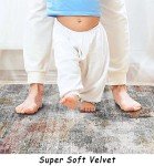 vivorug Washable Rug, Ultra Soft Area Rug 8x10, Non Slip Abstract Rug Foldable, Stain Resistant Rugs for Living Room Bedroom, Modern Fuzzy Rug (Gray/Rust, 8'x10')