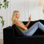 Vamcheer Modular Sectional Sofa with Chaise, Modern L Shaped Cloud Couch with Deep Seat, Sectional Couches for Living Room, Bedroom, Office, No Assembly Required, Black