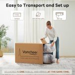 Vamcheer Modular Sectional Sofa with Chaise, Modern L Shaped Cloud Couch with Deep Seat, Sectional Couches for Living Room, Bedroom, Office, No Assembly Required, Black