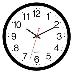 Foxtop Black Wall Clock Silent Non-Ticking 12 Inch Quartz Battery Operated Round Analog Wall Clock for Classroom School Office Living Room Bedroom Home