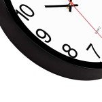Foxtop Black Wall Clock Silent Non-Ticking 12 Inch Quartz Battery Operated Round Analog Wall Clock for Classroom School Office Living Room Bedroom Home